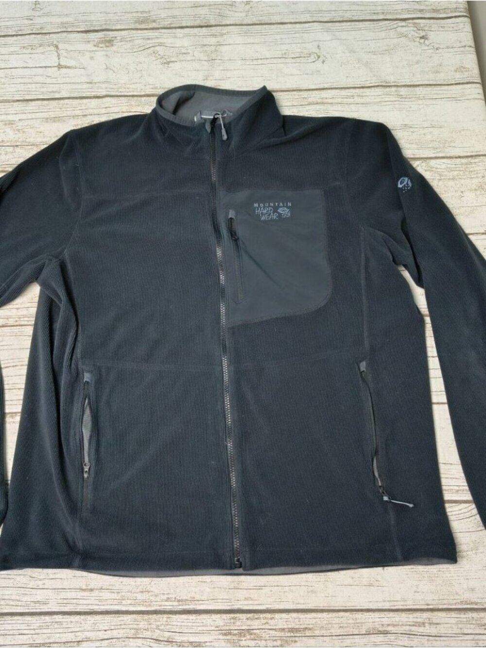 Mountain Hardwear Black Fleece Full Zip Jacket Men Size XL